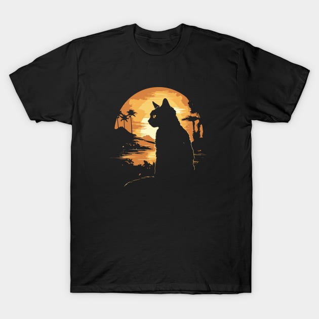 Cat Silhouette T-Shirt by Hoperative